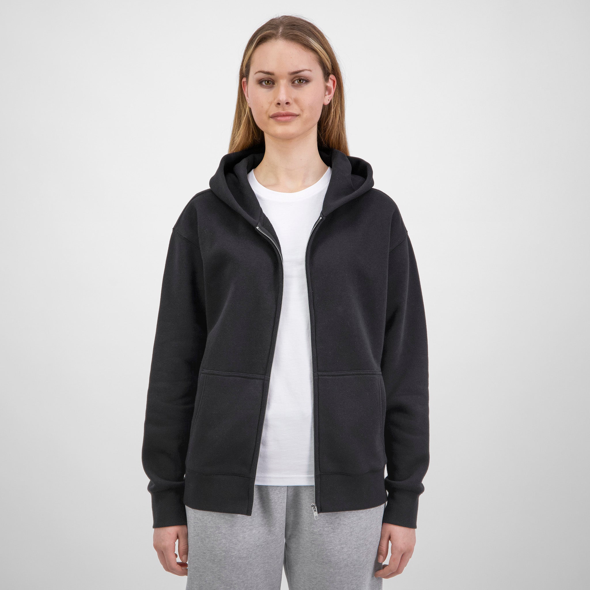 Black Womens Everyday Zip Hoodie