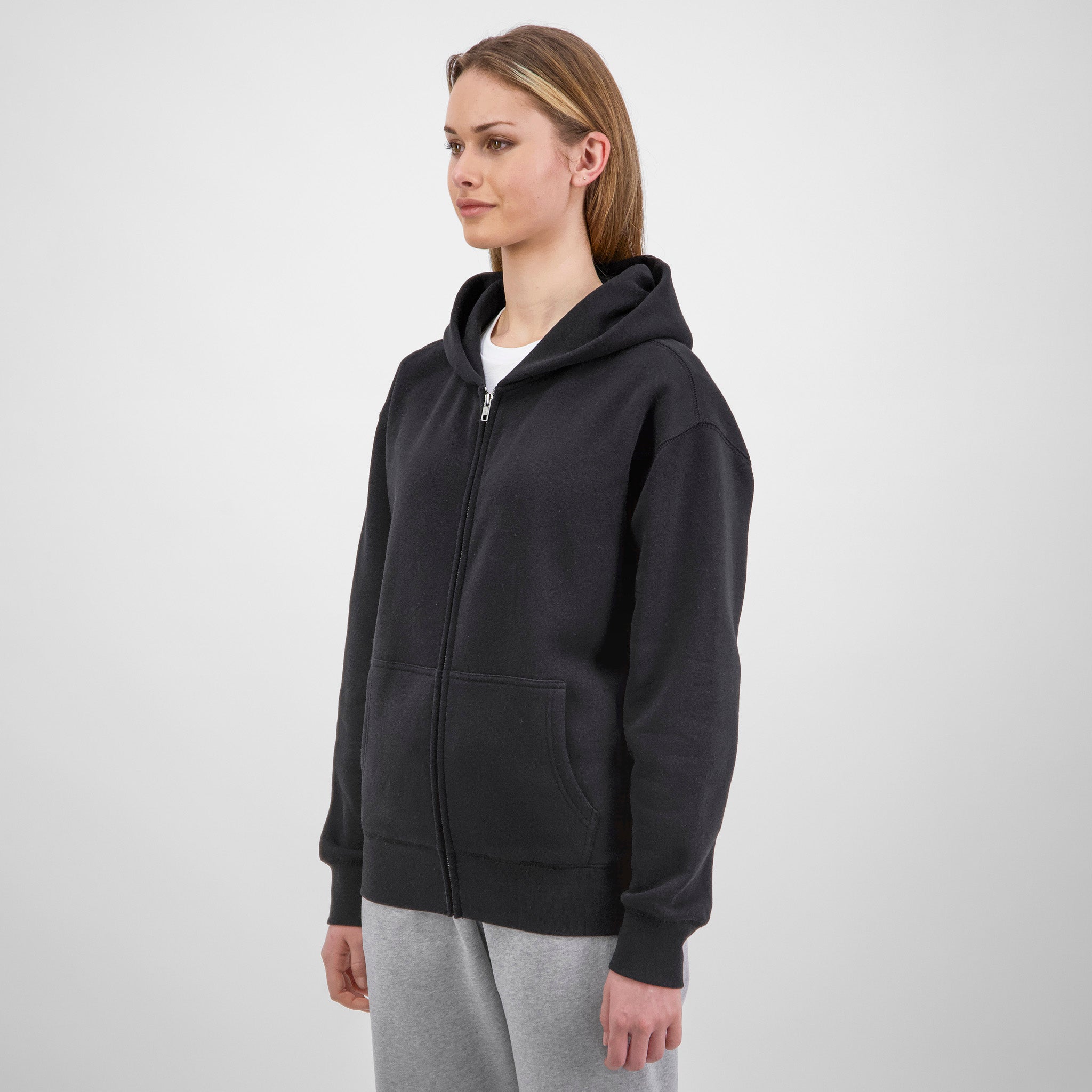 Black Womens Everyday Zip Hoodie