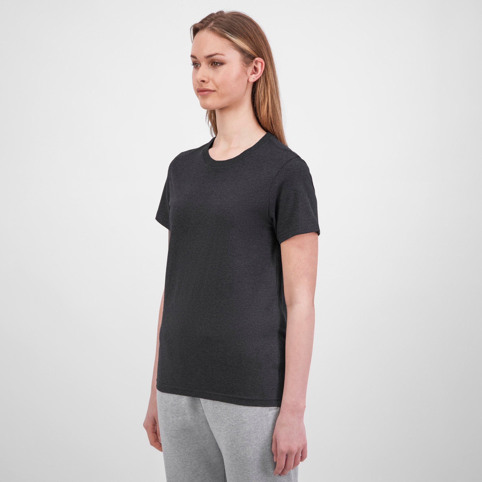 Charcoal Marle Womens Basis Short Sleeve Tee
