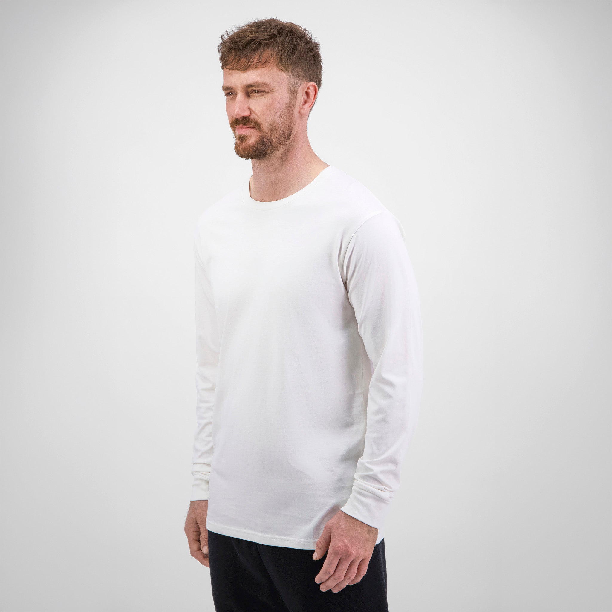 Ecru Mens Basis Long Sleeve Tee