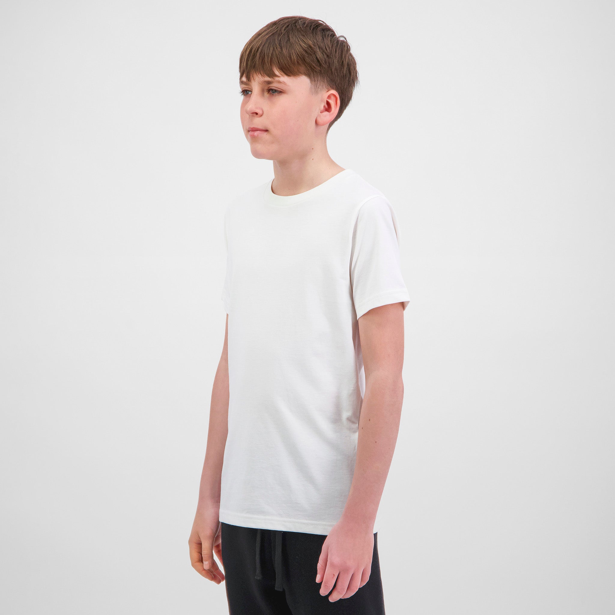 Ecru Youth Basis Short Sleeve Tee