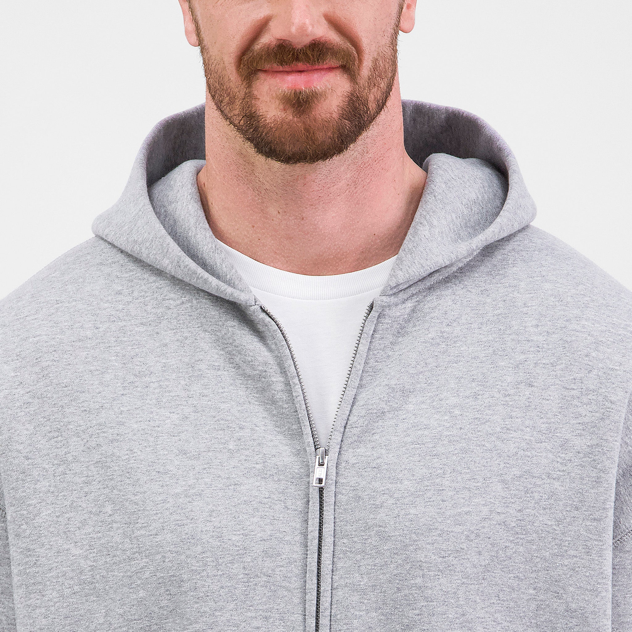 Grey Marle Mens Everyday Zip Hoodie