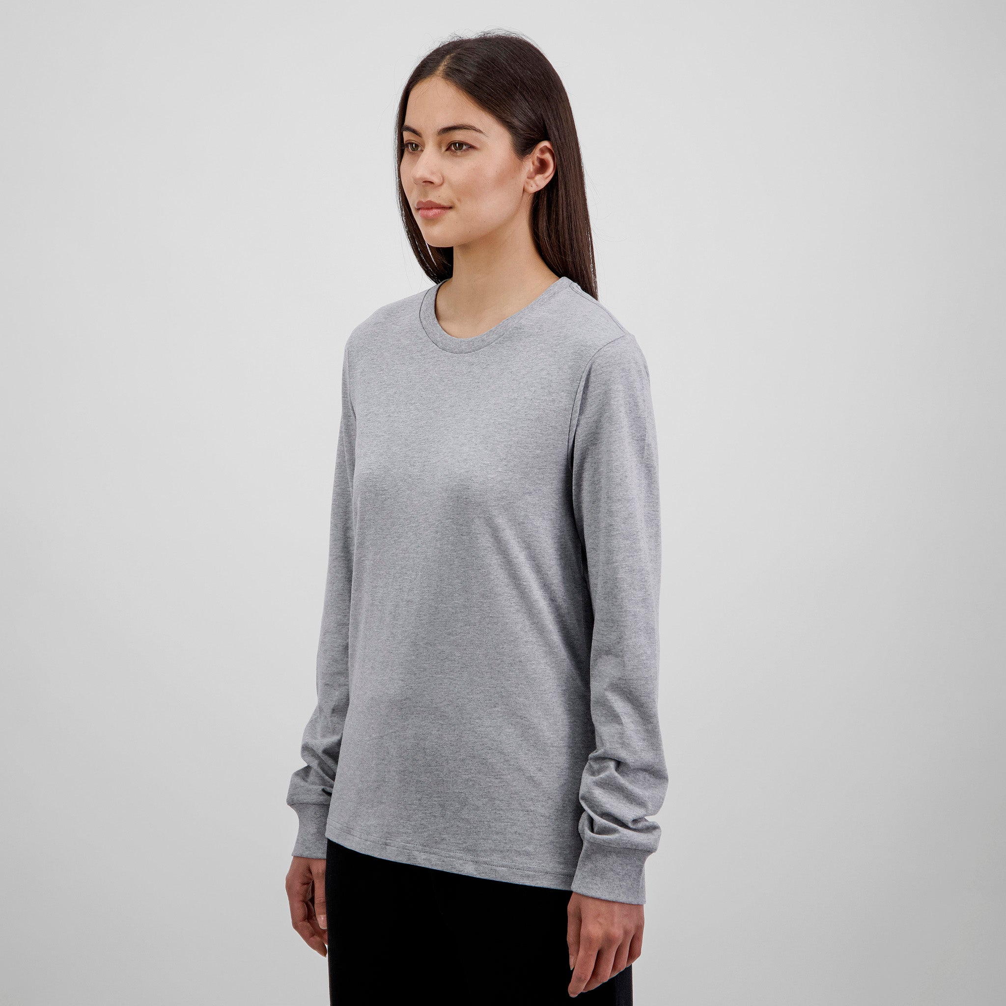 Grey Marle Womens Basis Long Sleeve Tee