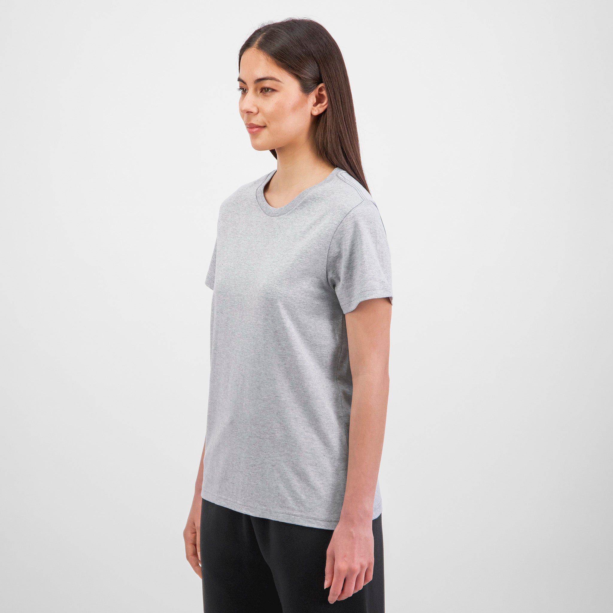 Grey Marle Womens Basis Short Sleeve Tee