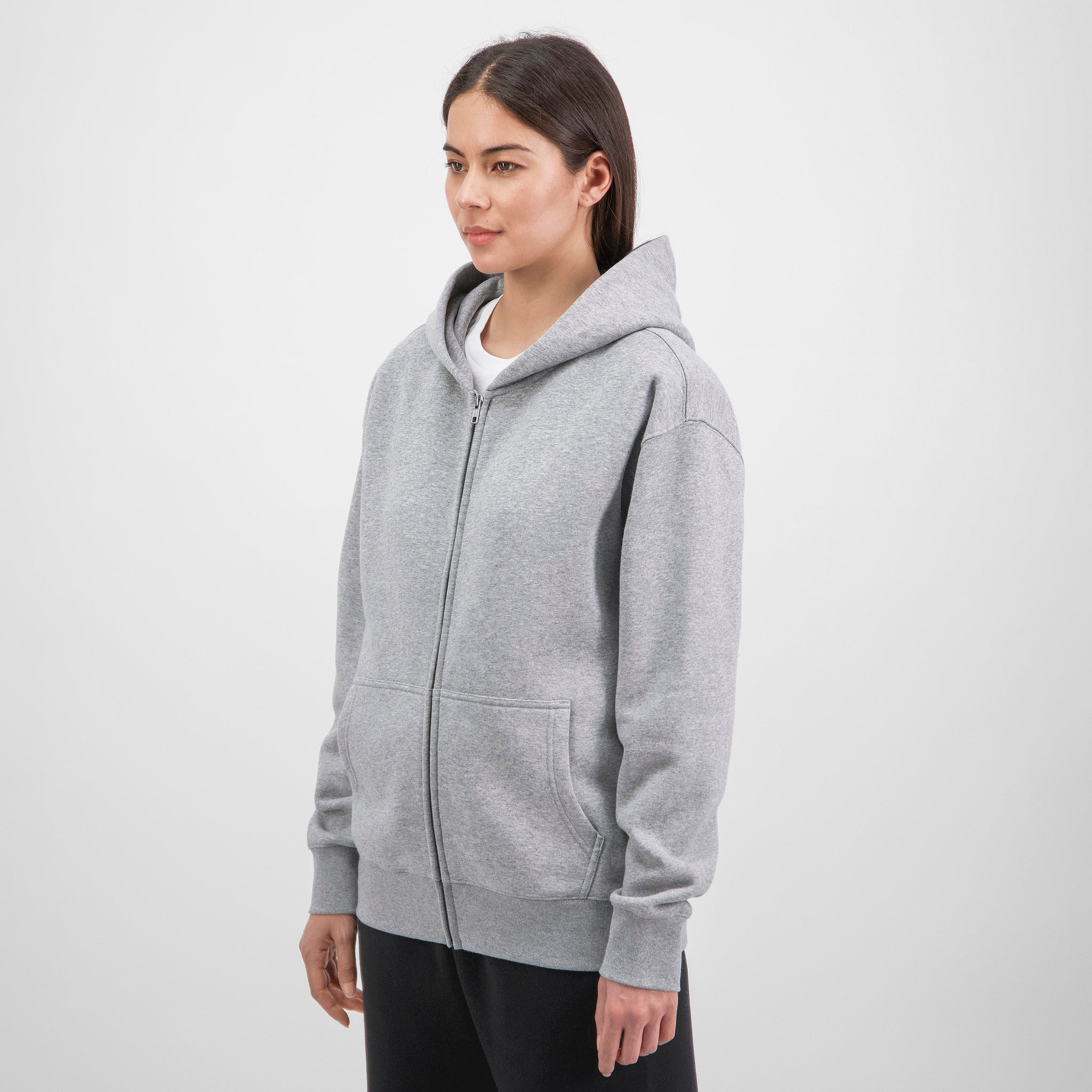Grey Marle Womens Everyday Zip Hoodie