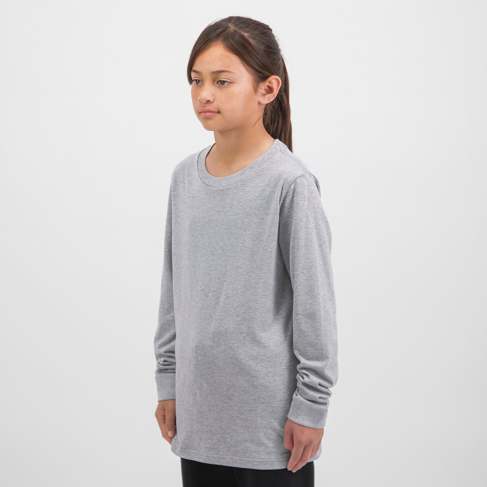 Grey Marle Kids Basis Long Sleeve Tee