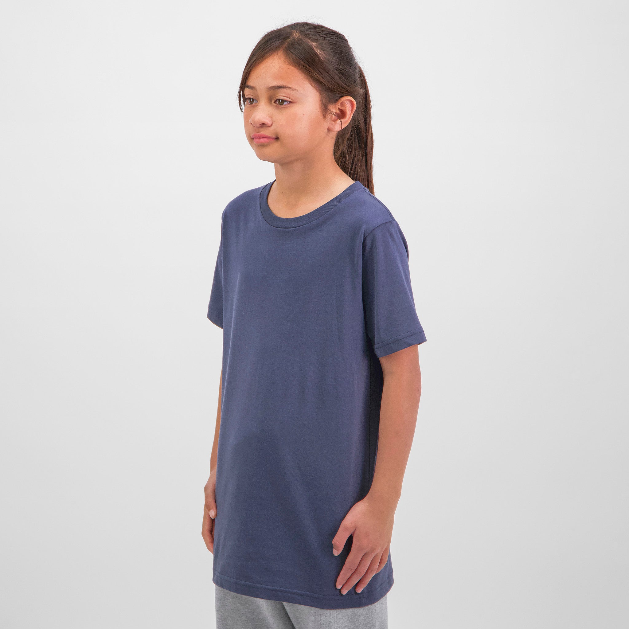 Steel Blue Kids Basis Short Sleeve Tee