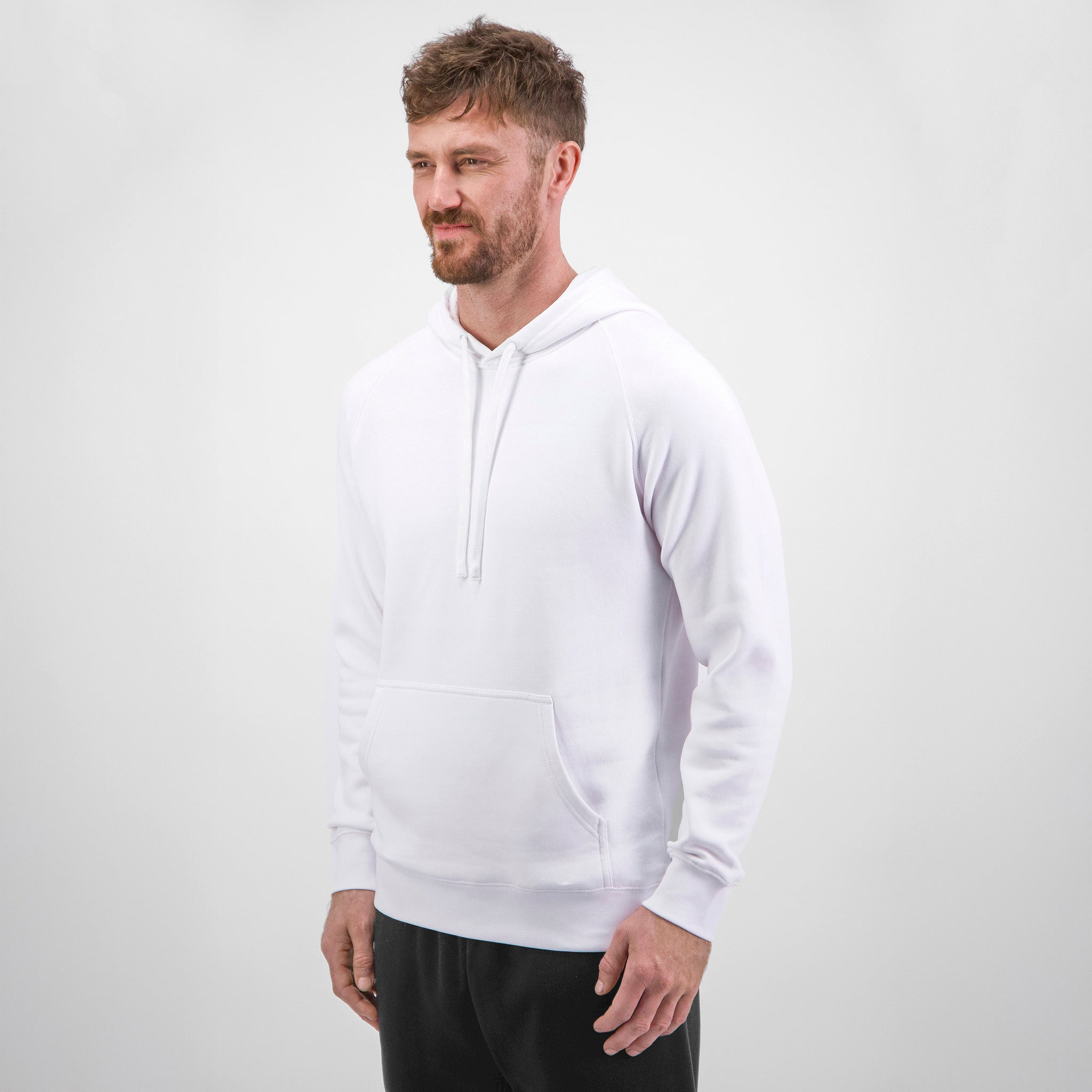 White Mens Basis Hoodie