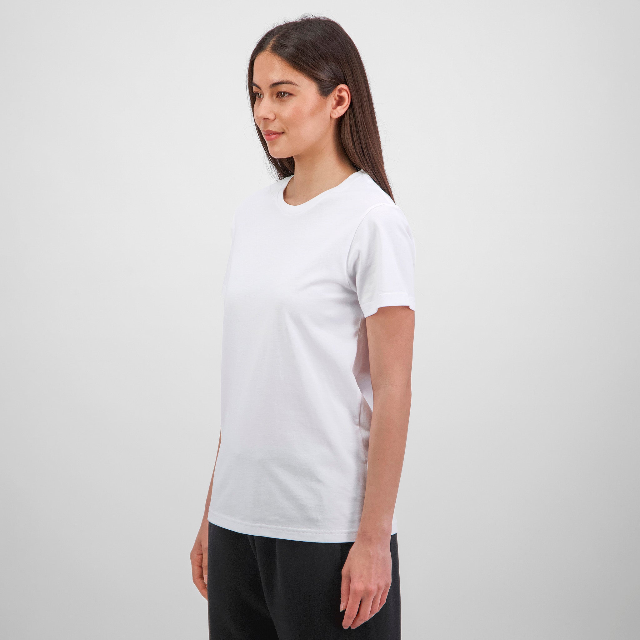 White Womens Basis Short Sleeve Tee