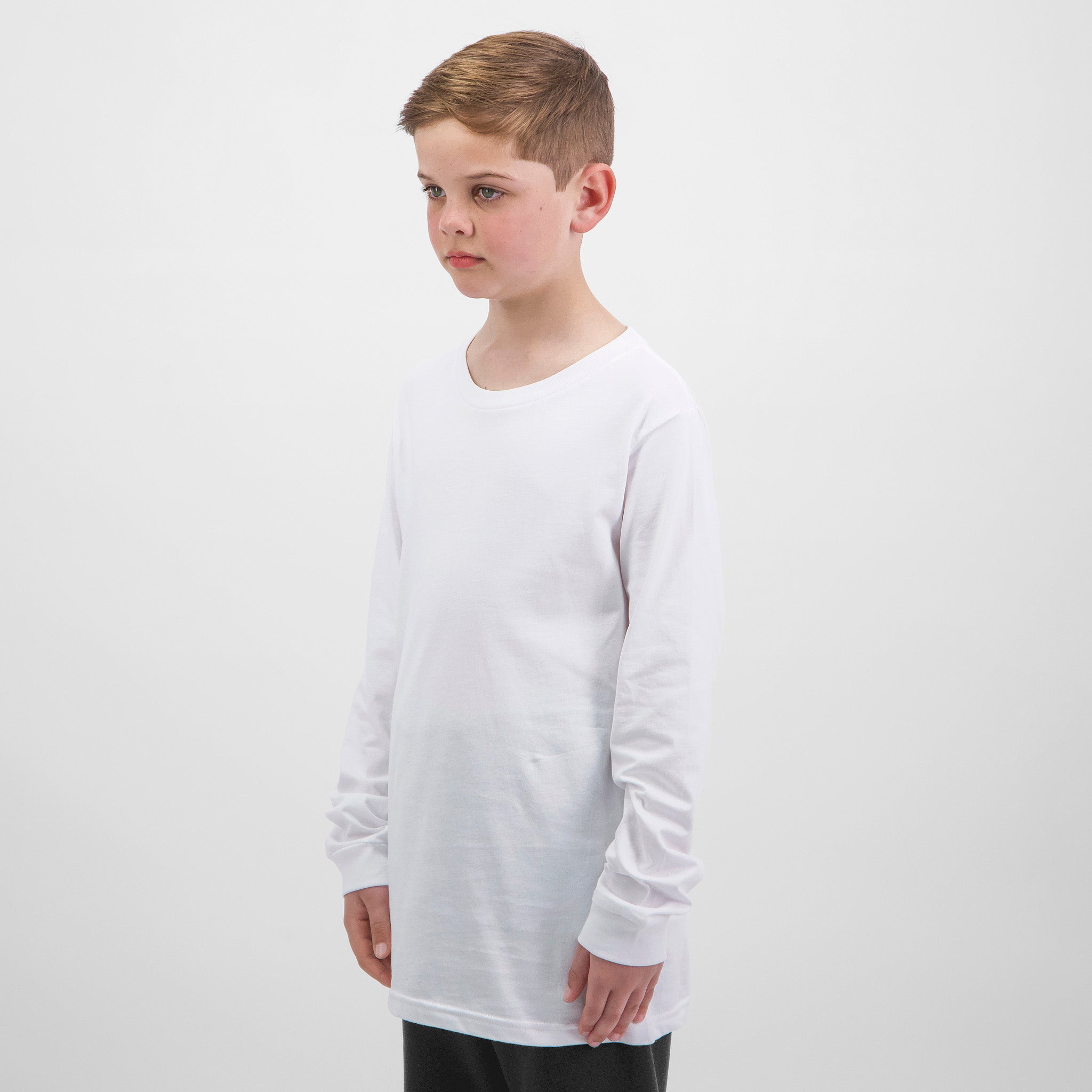 White Youth Basis Long Sleeve Tee