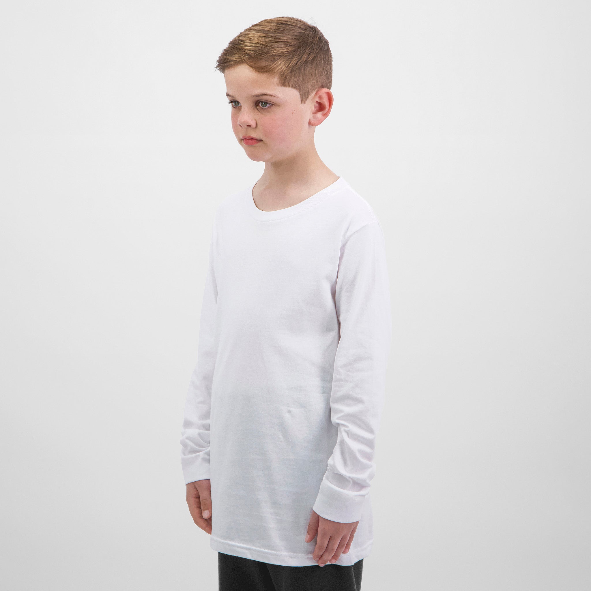 White Kids Basis Long Sleeve Tee