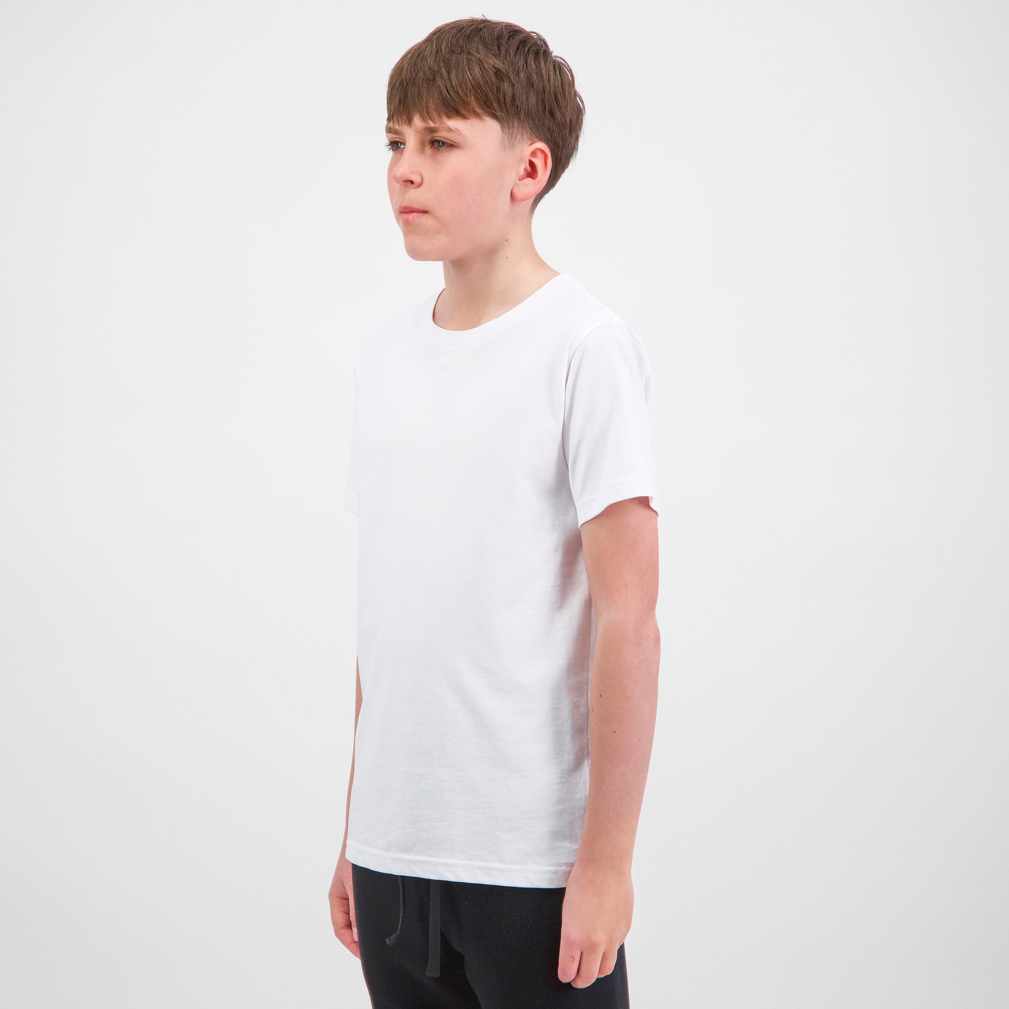 White Youth Basis Short Sleeve Tee