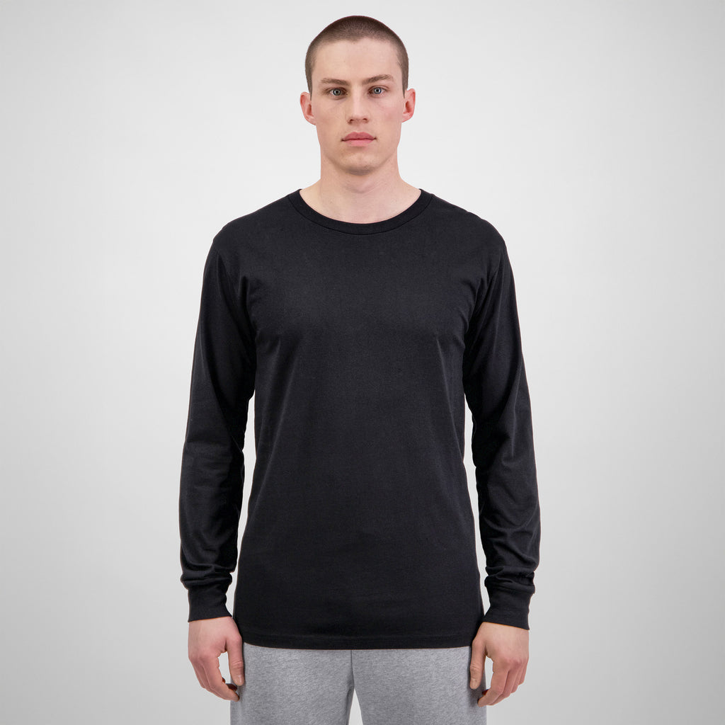 Black Mens Basis Long Sleeve Tee