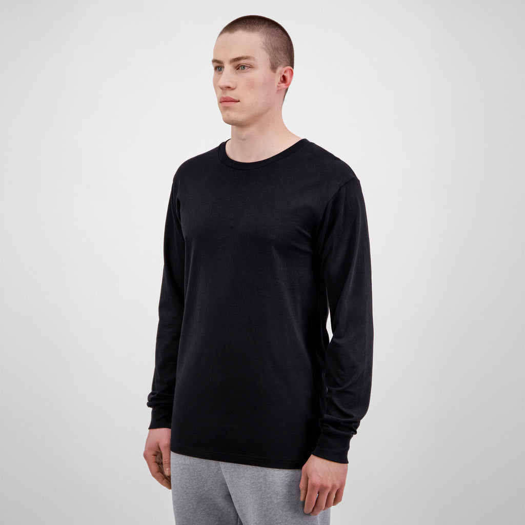 Black Mens Basis Long Sleeve Tee