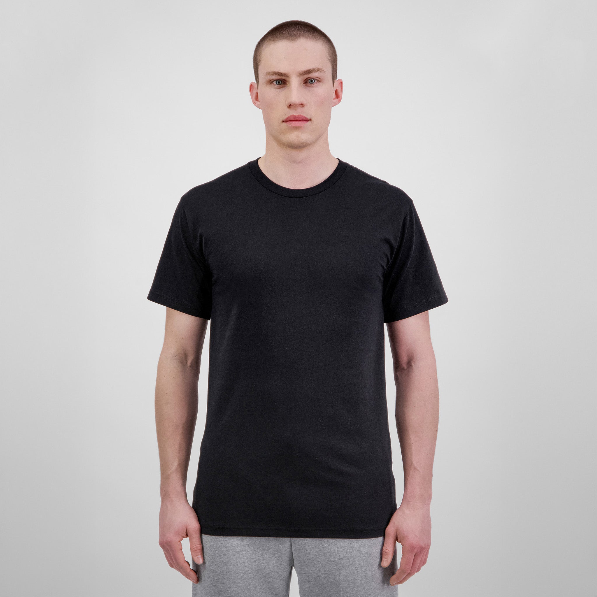 Black Mens Basis Short Sleeve Tee