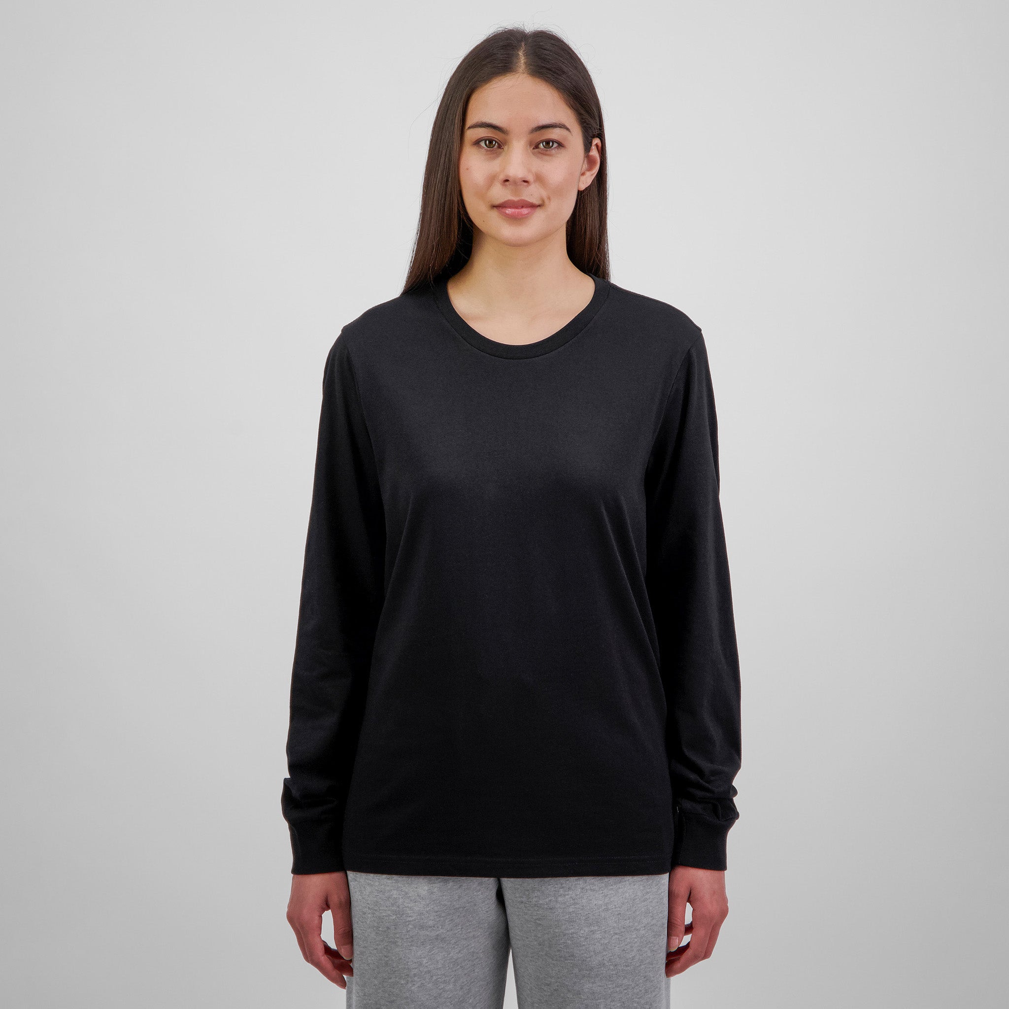 Black Womens Basis Long Sleeve Tee