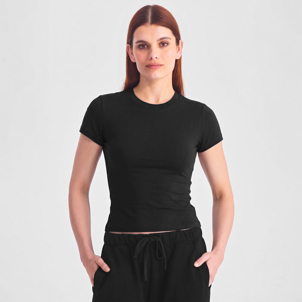 Black Womens Baby Tee