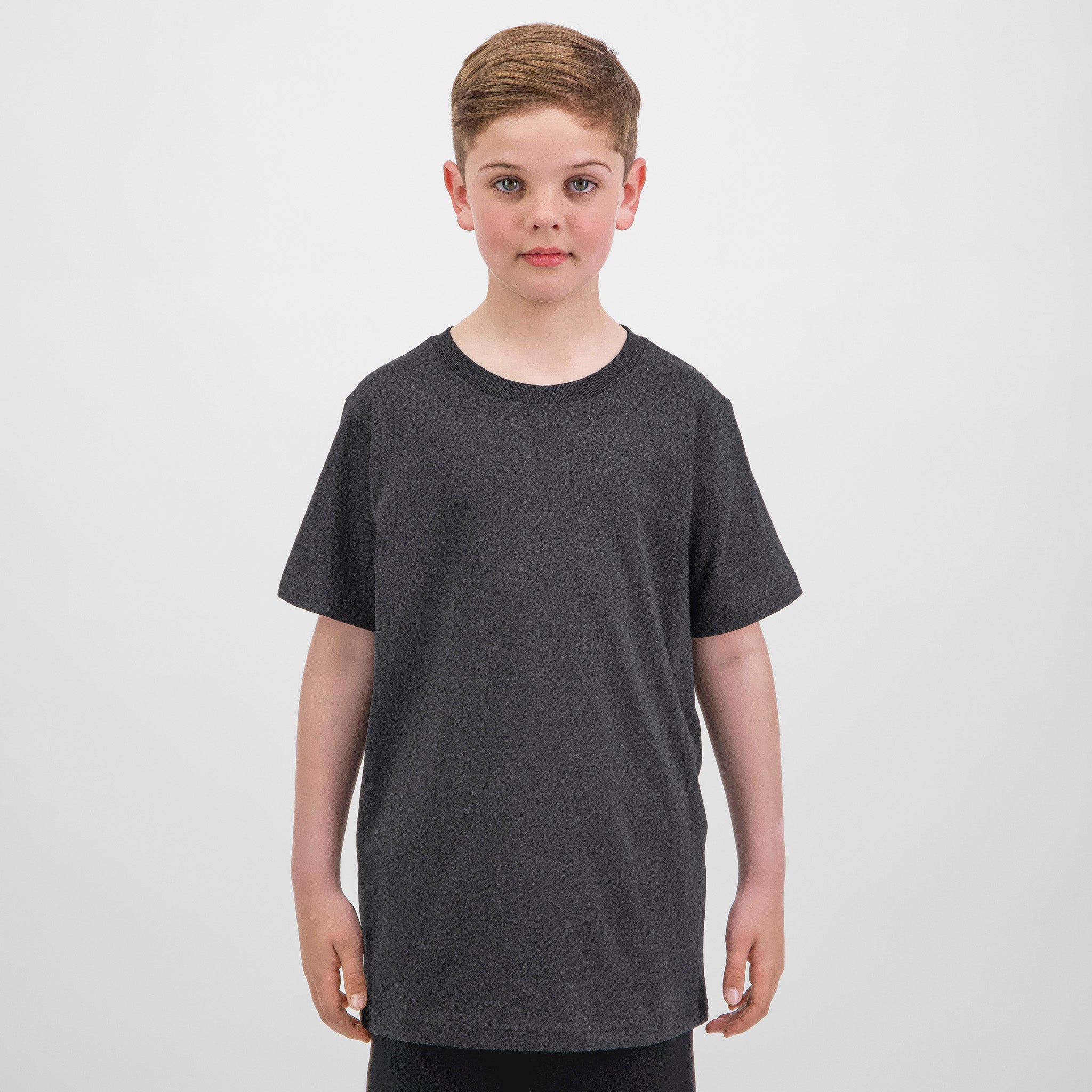 Charcoal Marle Kids Basis Short Sleeve Tee