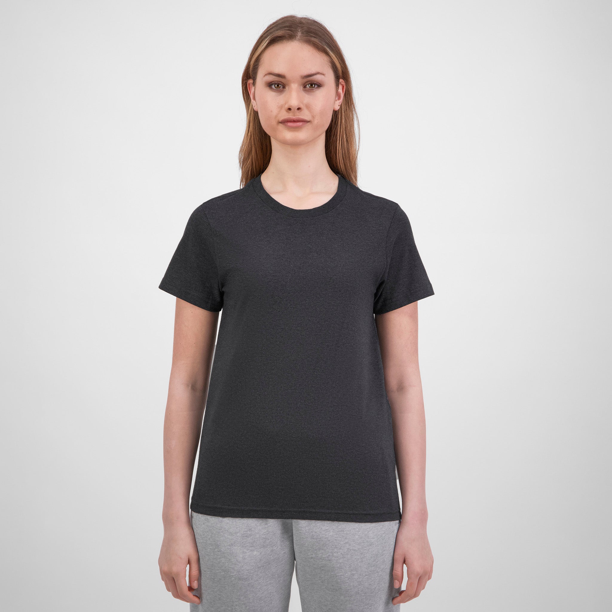 Charcoal Marle Womens Basis Short Sleeve Tee