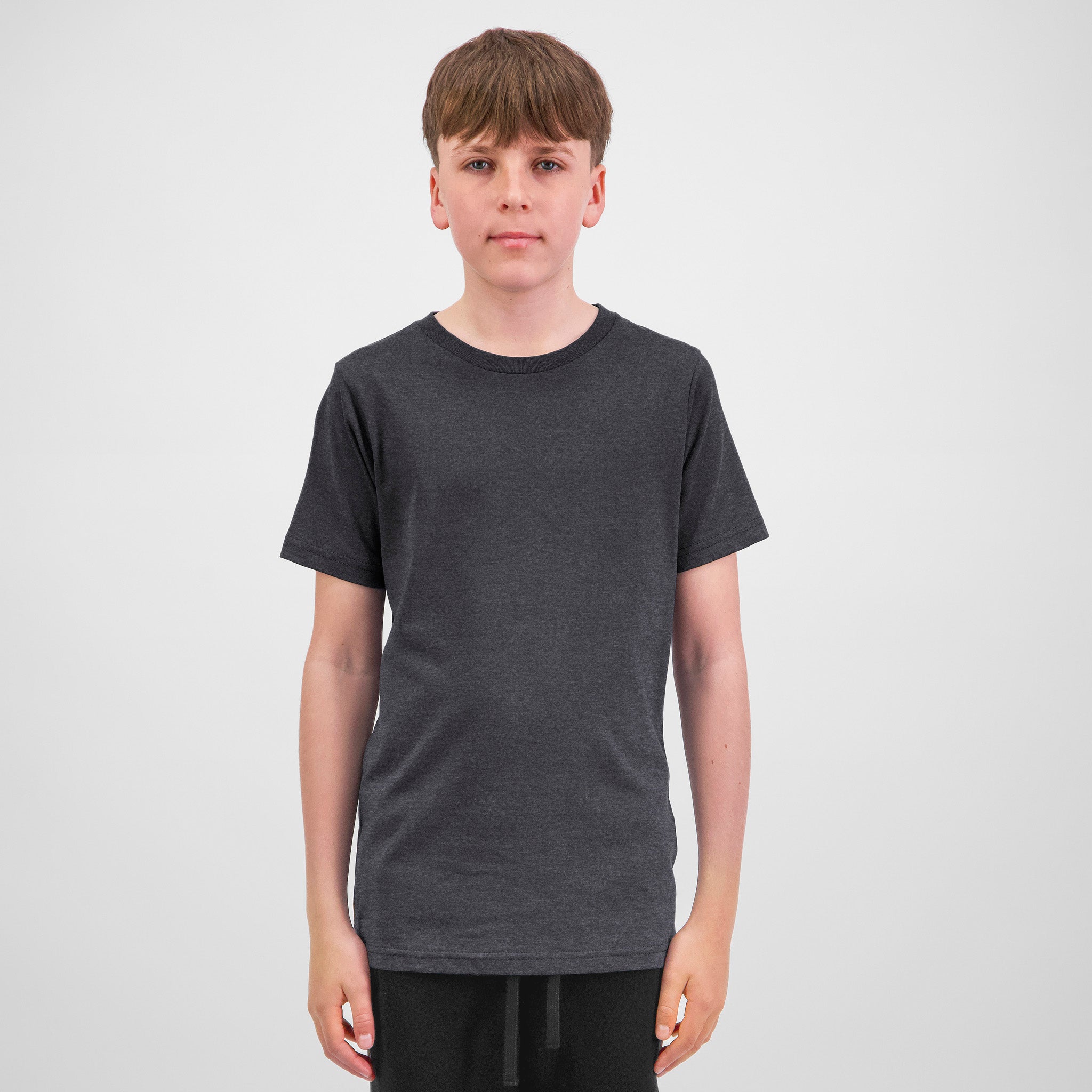 Charcoal Marle Youth Basis Short Sleeve Tee