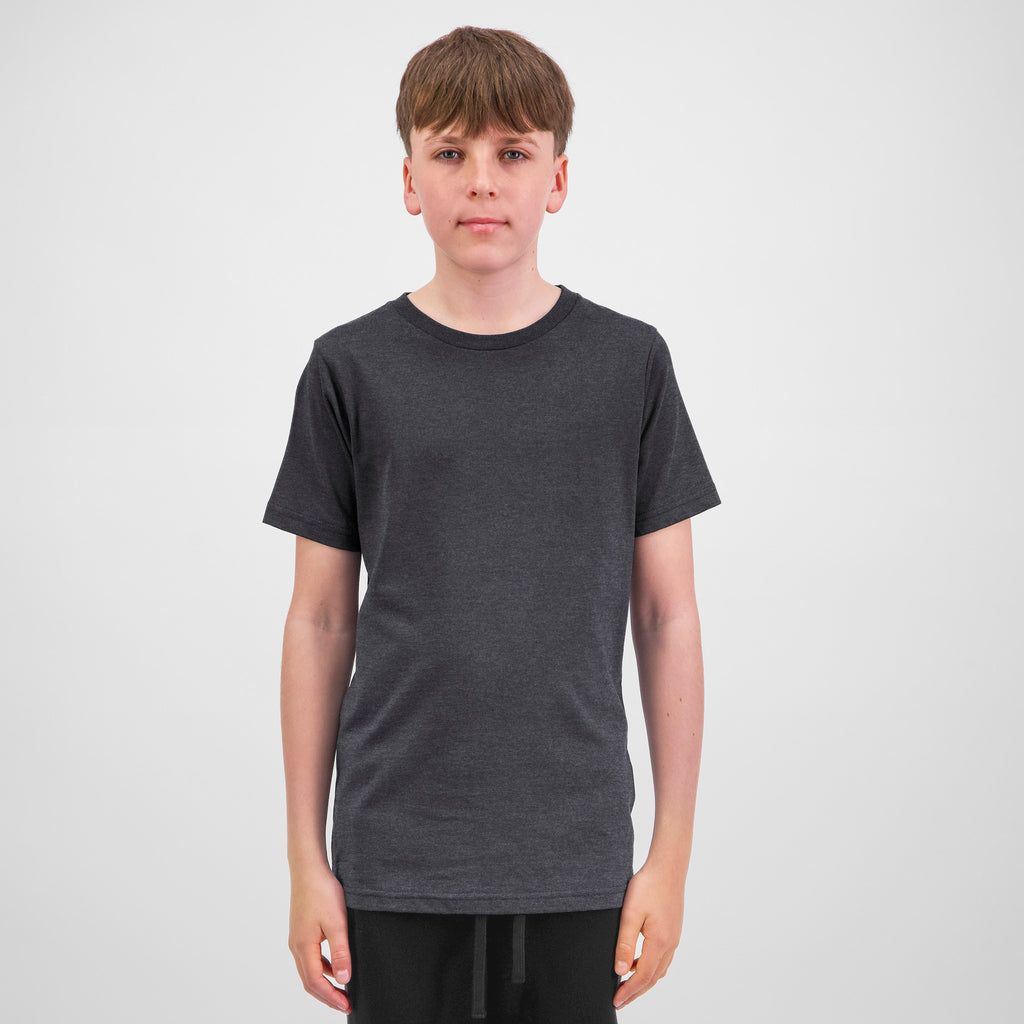 Charcoal Marle Youth Basis Short Sleeve Tee