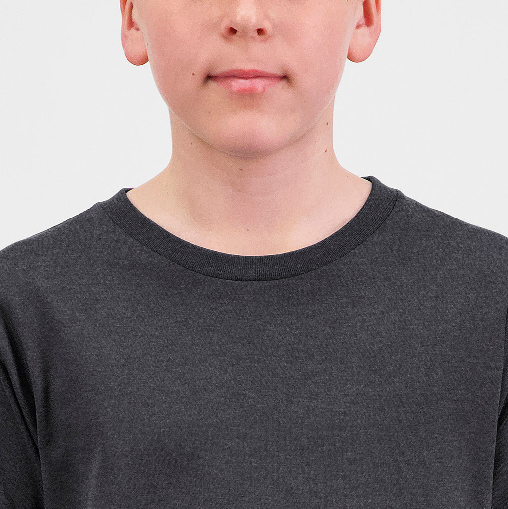 Charcoal Marle Youth Basis Short Sleeve Tee