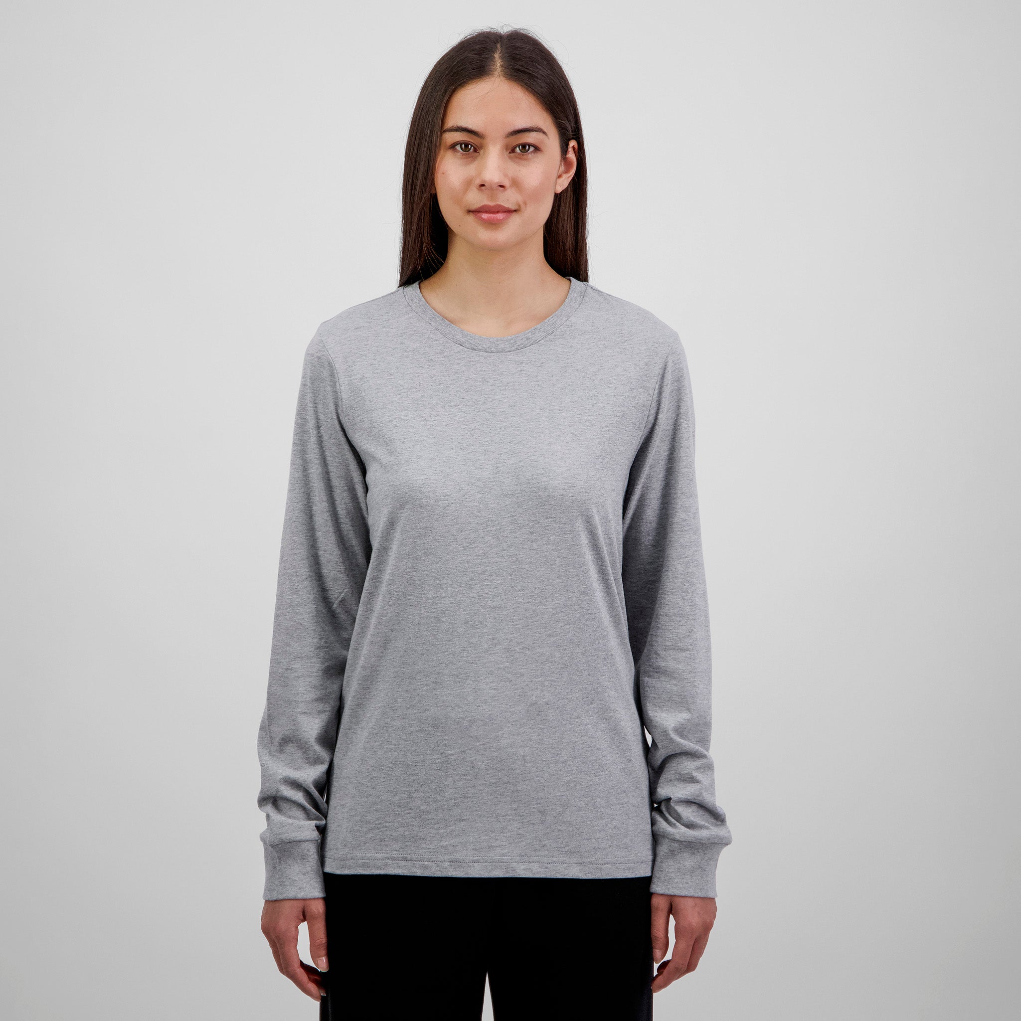 Grey Marle Womens Basis Long Sleeve Tee