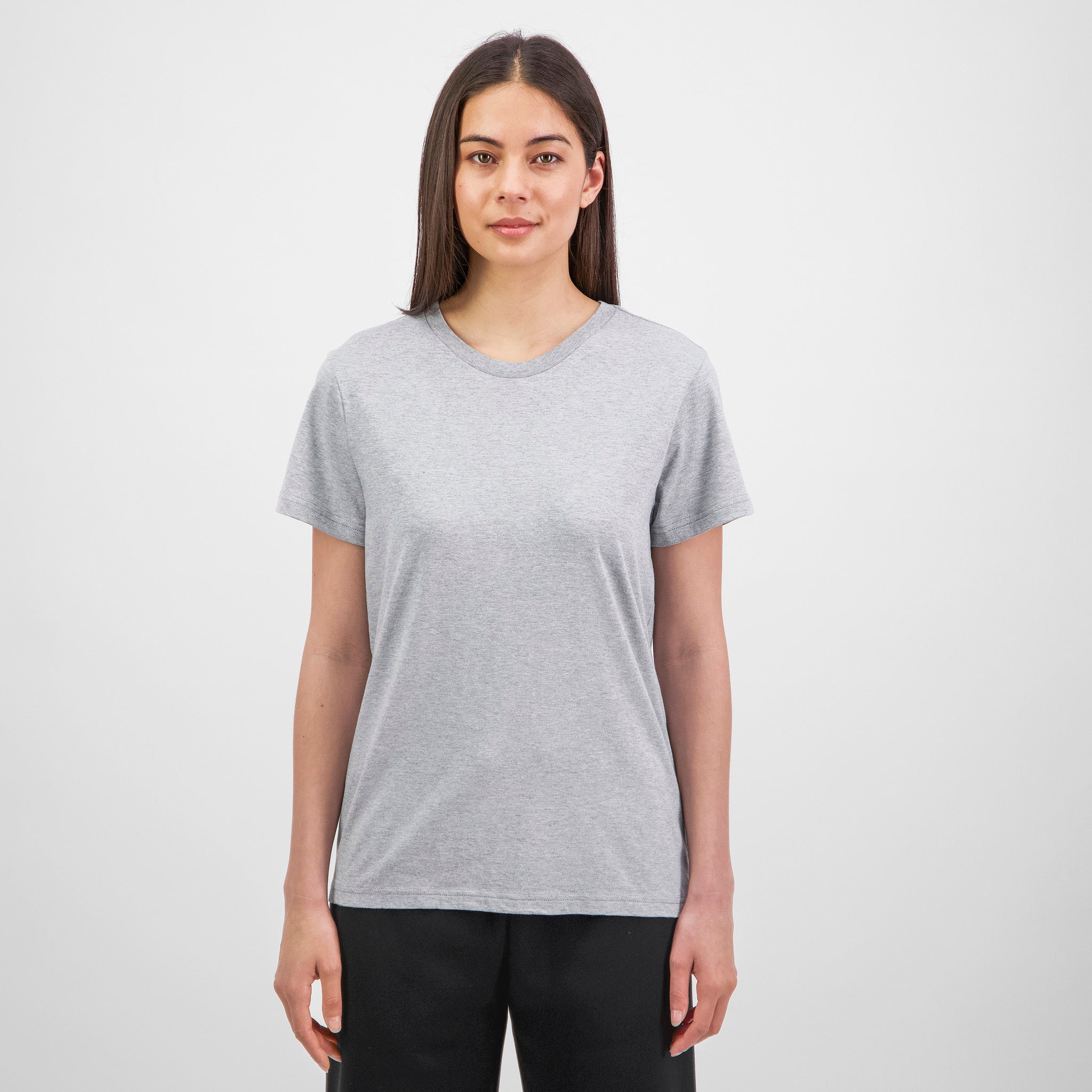 Grey Marle Womens Basis Short Sleeve Tee