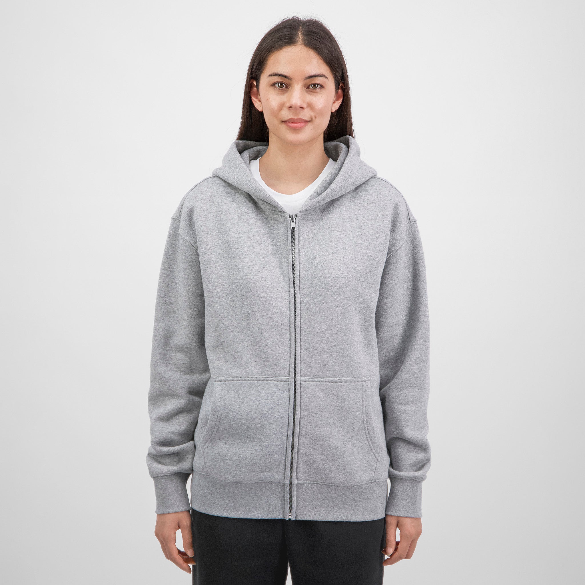 Grey Marle Womens Everyday Zip Hoodie