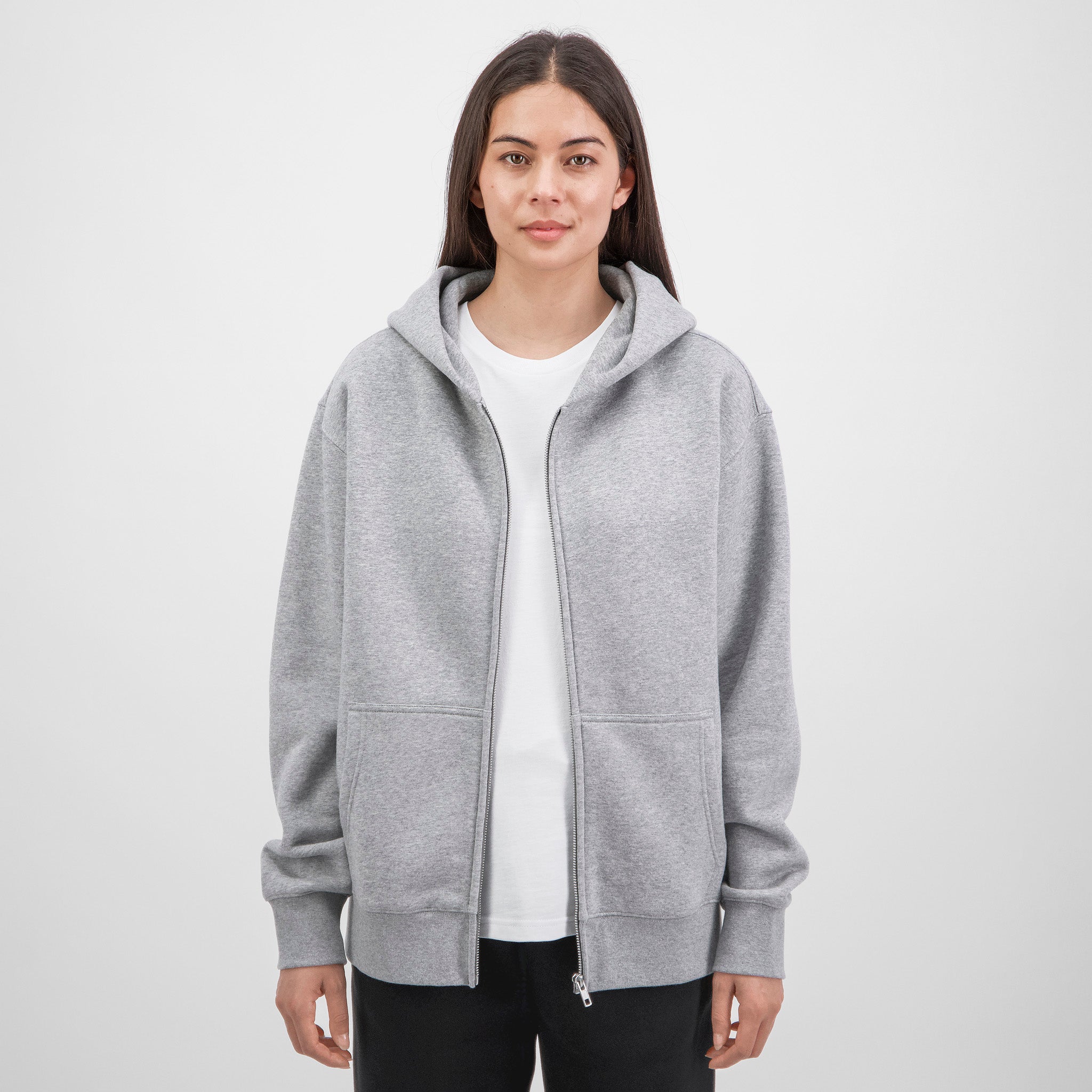 Grey Marle Womens Everyday Zip Hoodie