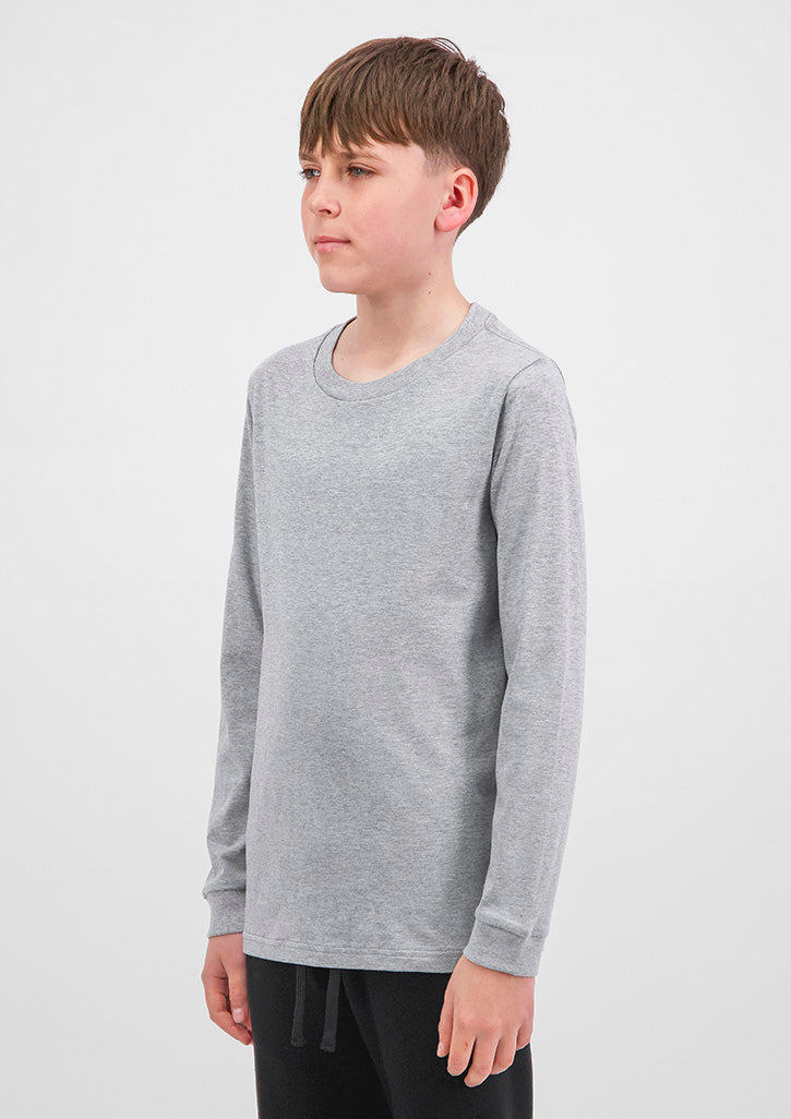 Grey Marle Basis Youth Long Sleeve Tee