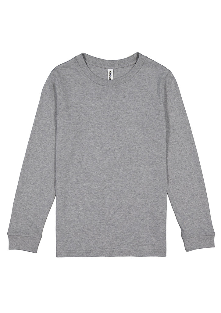 Grey Marle Basis Youth Long Sleeve Tee