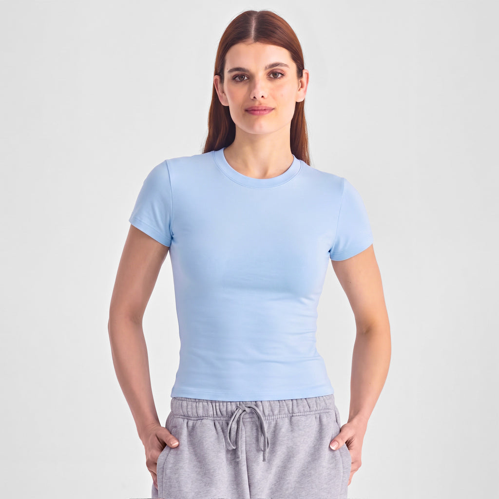 Powder Blue Womens Baby Tee