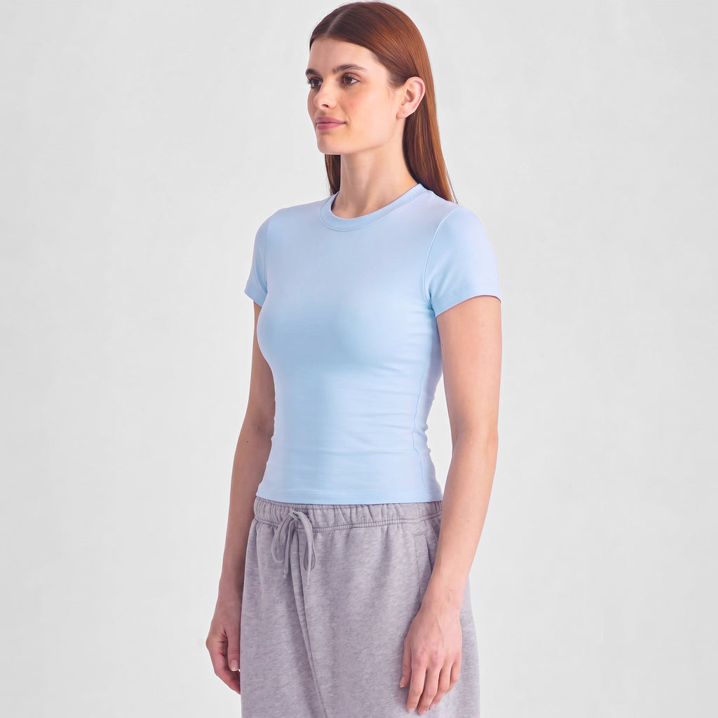 Powder Blue Womens Baby Tee