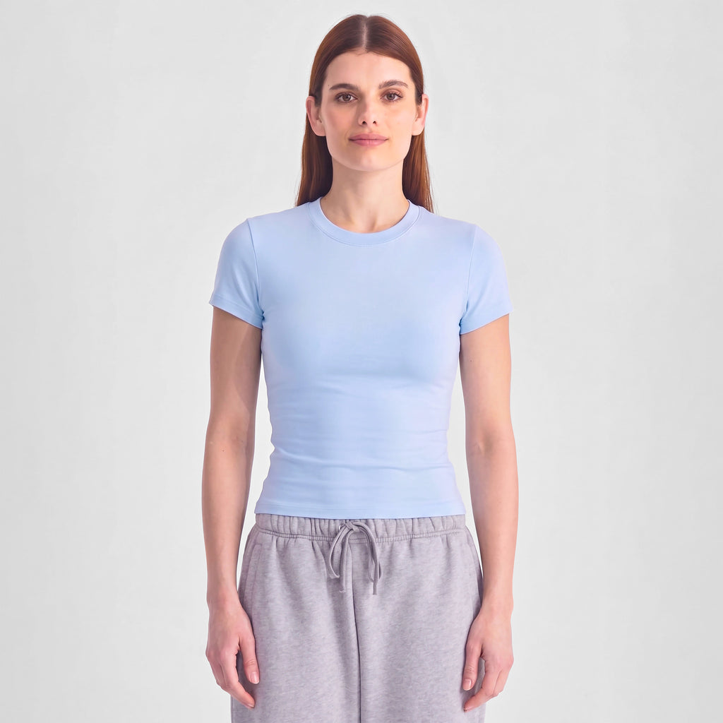 Powder Blue Womens Baby Tee