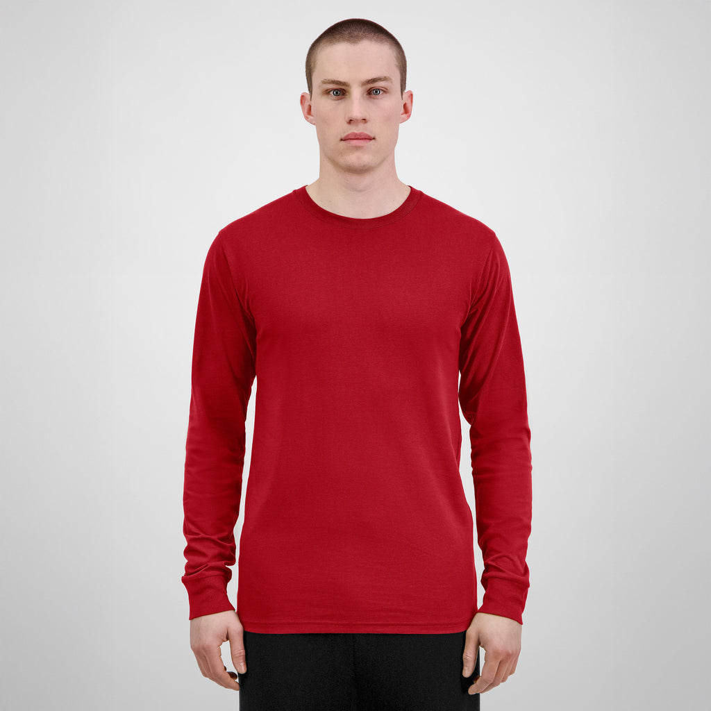 Red Basis Mens Long Sleeve Tee