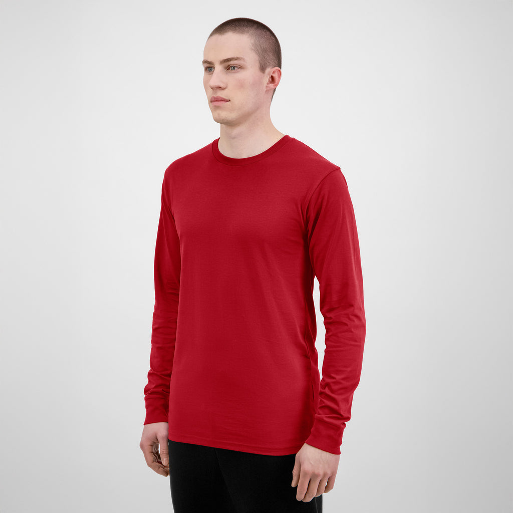 Red Basis Mens Long Sleeve Tee