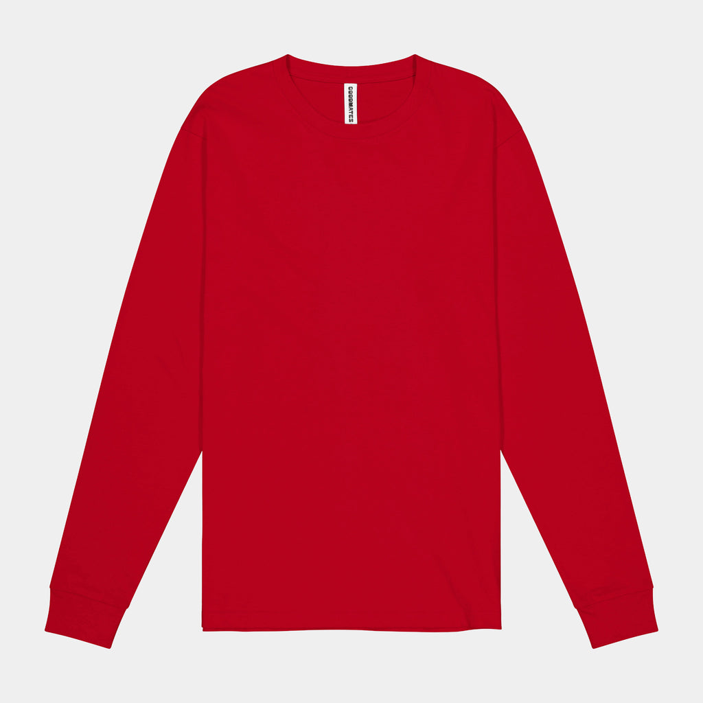 Red Basis Mens Long Sleeve Tee