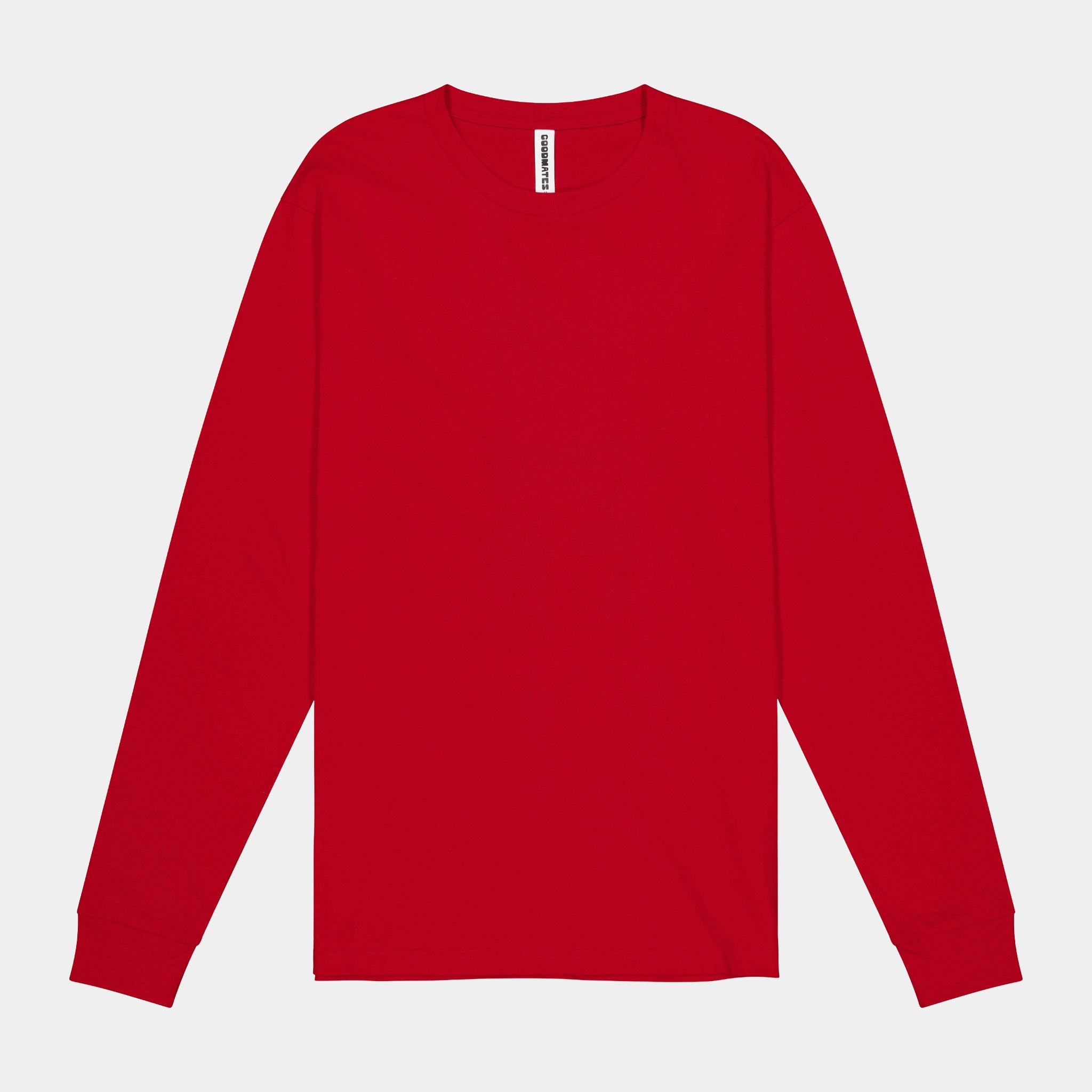 Red Basis Mens Long Sleeve Tee
