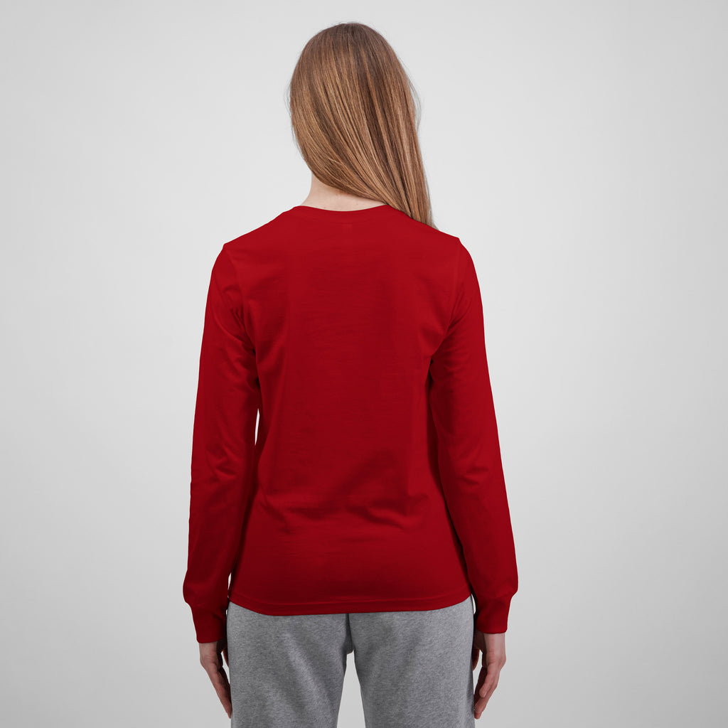 Red Basis Womens Long Sleeve Tee