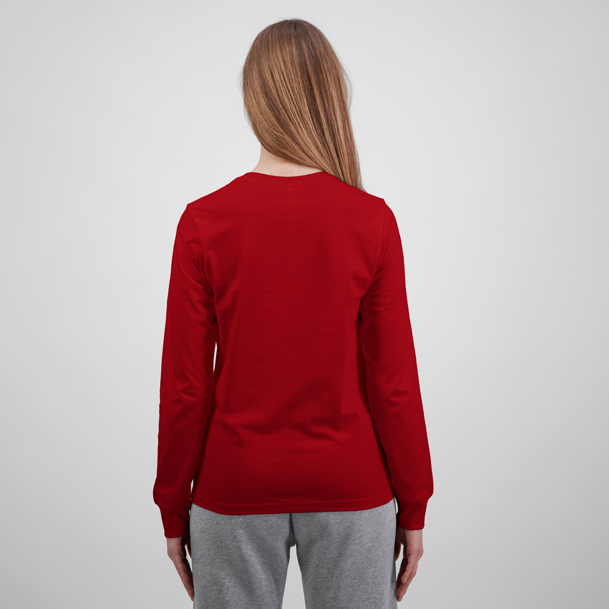 Red Basis Womens Long Sleeve Tee