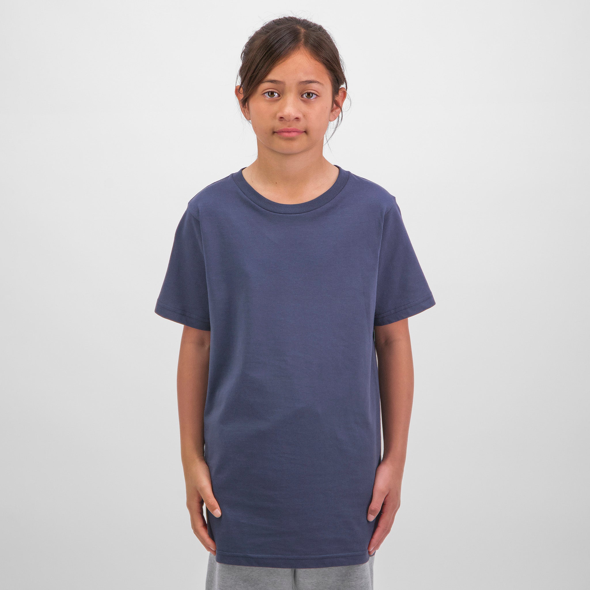 Steel Blue Kids Basis Short Sleeve Tee