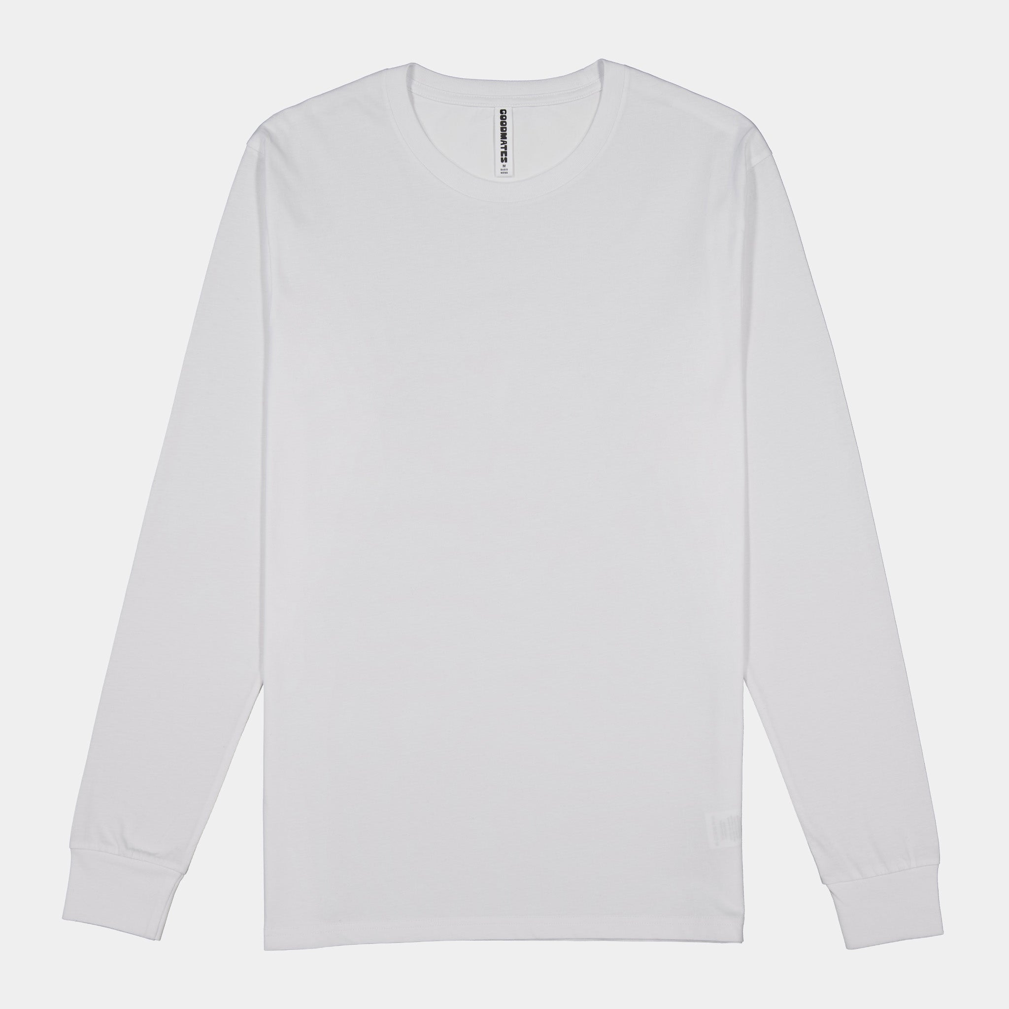 White Mens Basis Long Sleeve Tee