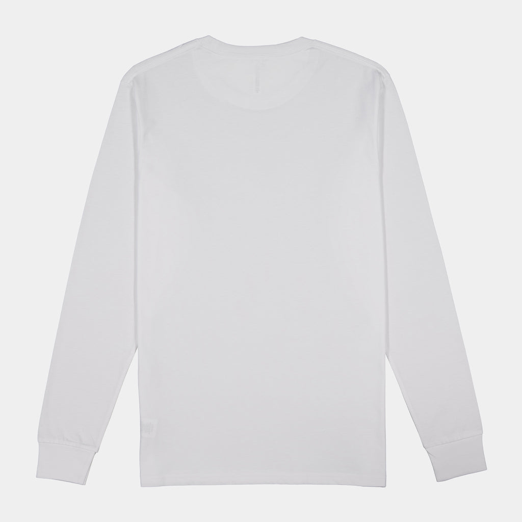 White Mens Basis Long Sleeve Tee