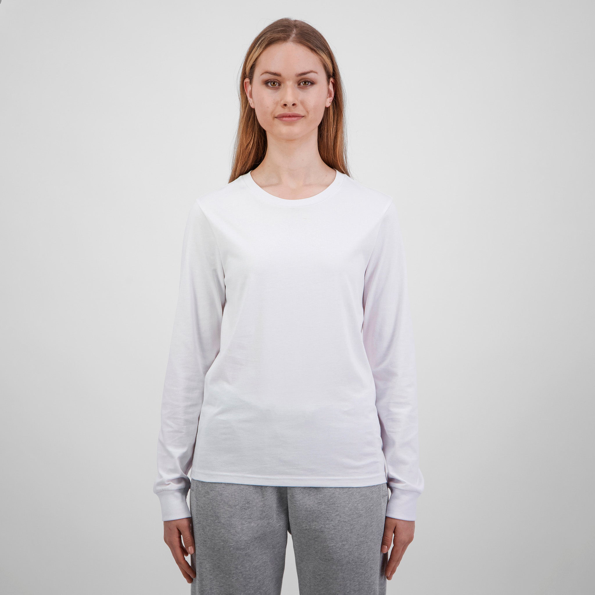 White Womens Basis Long Sleeve Tee