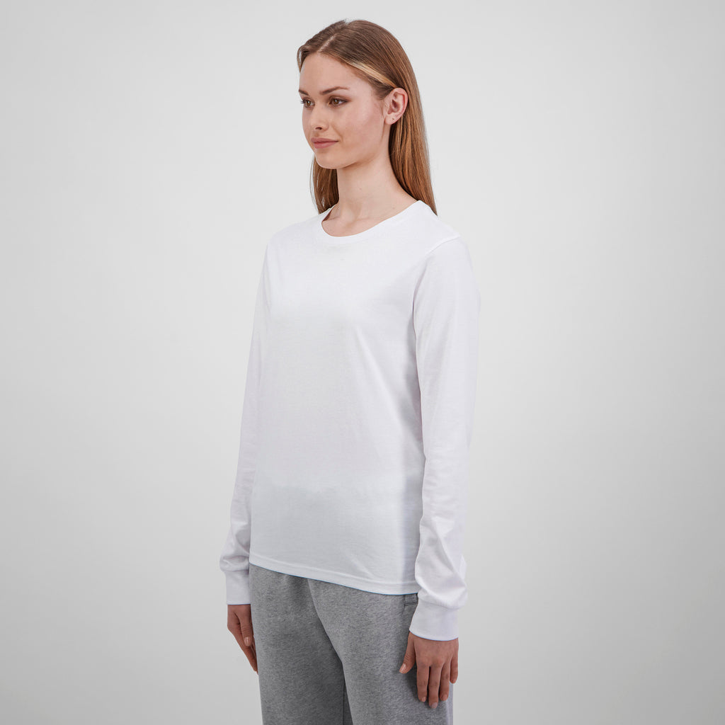 White Womens Basis Long Sleeve Tee