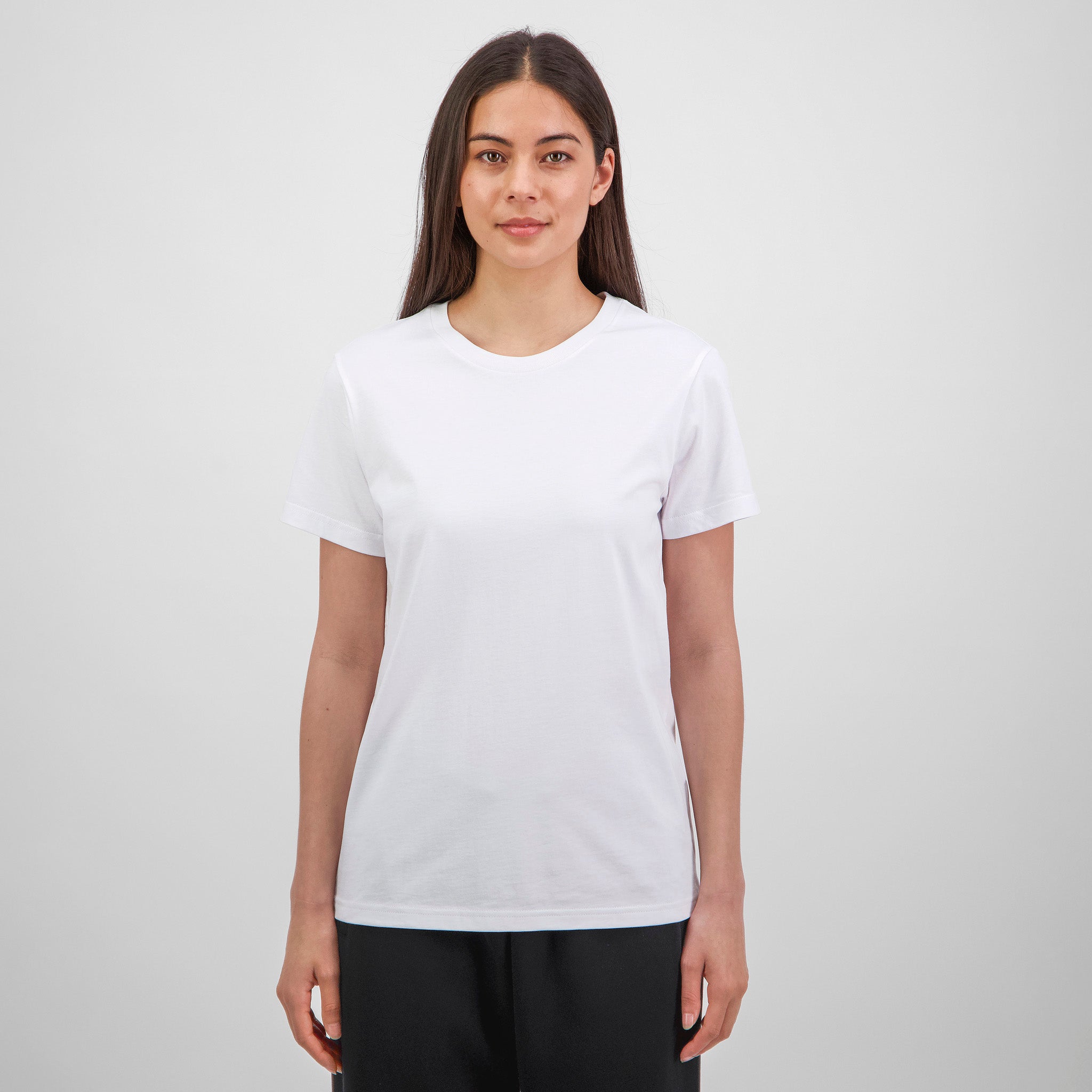 White Womens Basis Short Sleeve Tee