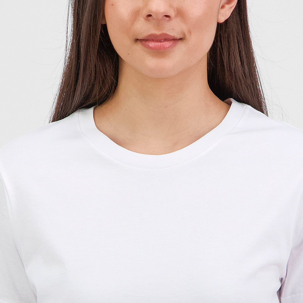 White Womens Basis Short Sleeve Tee