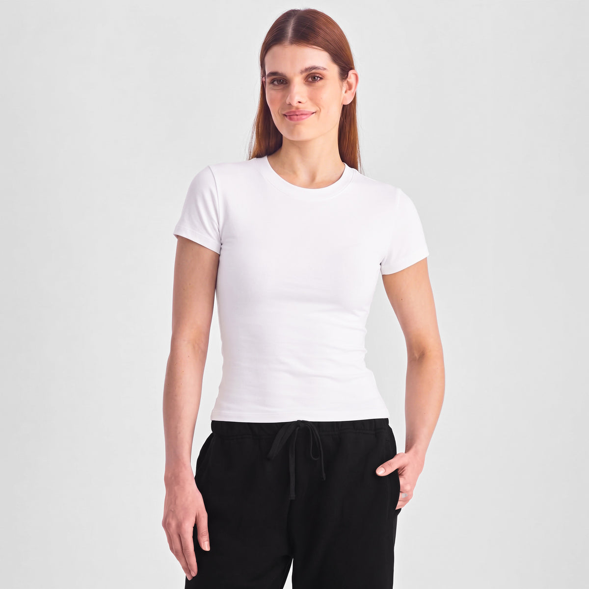 White Womens Baby Tee