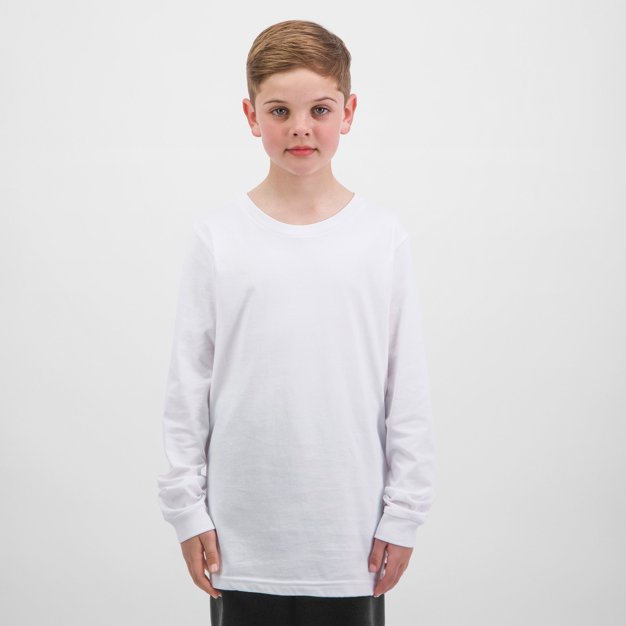 White Youth Basis Long Sleeve Tee